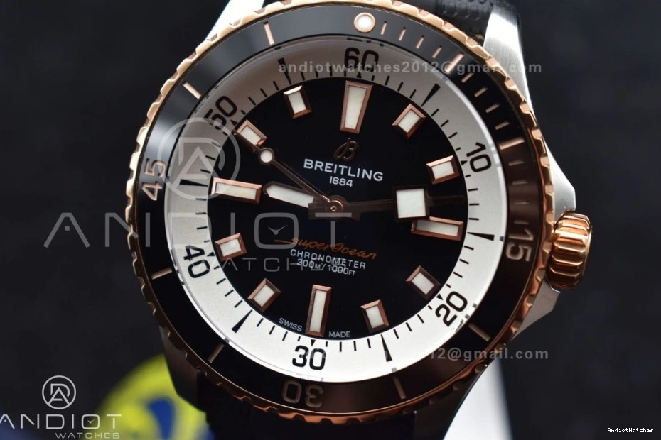 SS Best Comfortable 1165 on A Black BLSF Black Dial Automatic Rubber RG 42 SuperOcean Edition Strap 1:1 0726